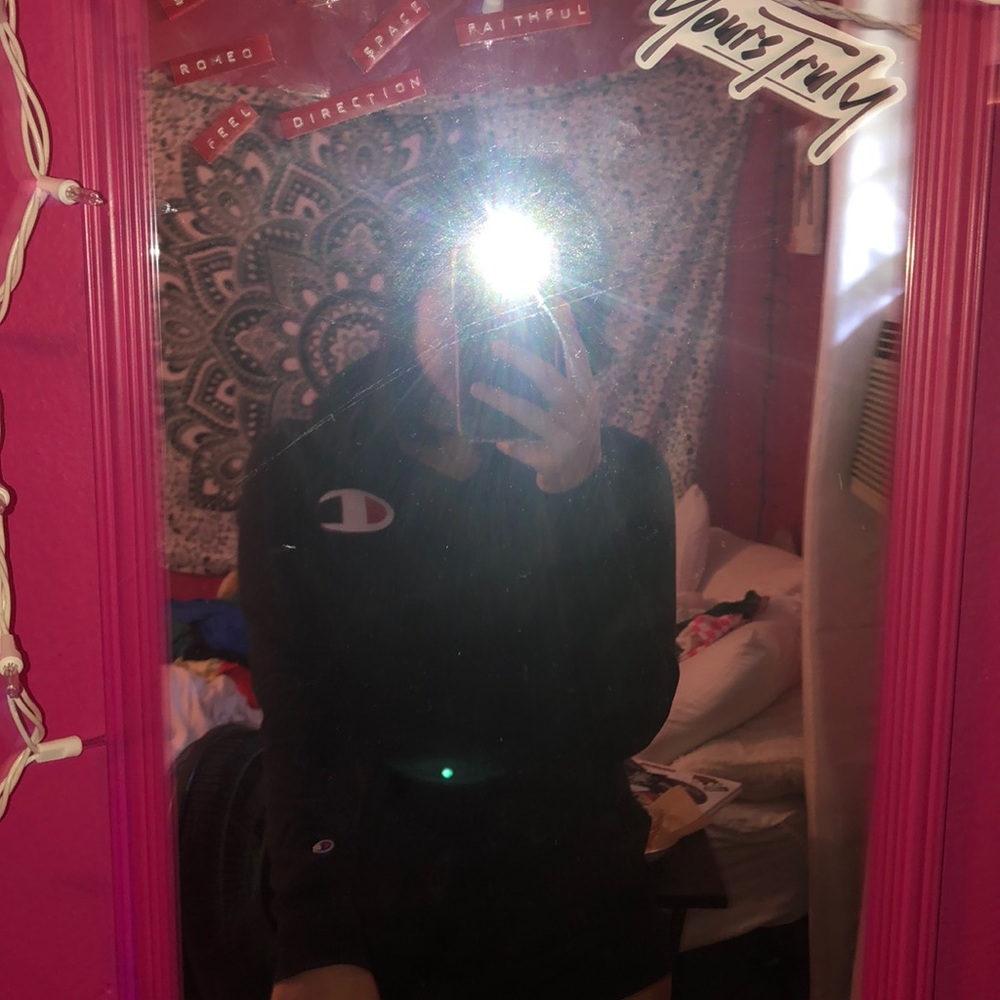 two champion sweatshirts